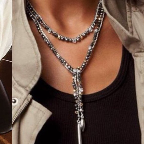 Stella & Dot Jewelry - Stella and Dot Mixed Metal Tie Necklace